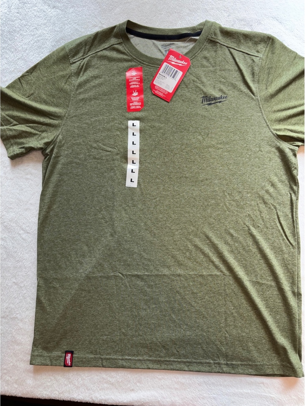 Milwaukee Tool FREEFLEX Green Heather Hybrid Work Tee Short Sleeve Shirt NWT L
